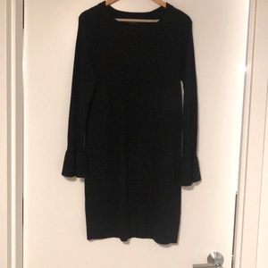 Banana Republic Black Bell Sleeve Sweater Dress